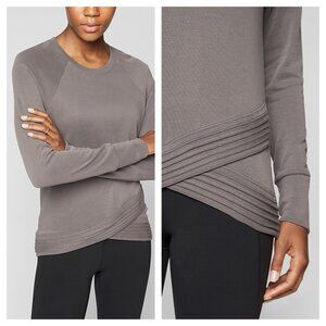 Athleta Serenity Criss Cross Sweatshirt MT Silver Gray